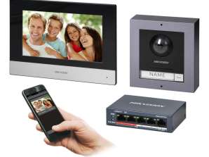 HIKVISION DS KIS602 B kit de vidéophone PoE pour maisons individuelles avec écran tactile de 7