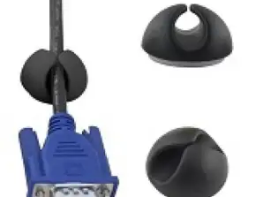 EBA101K Cable organizer black 6 pieces Esperanza