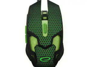 EGM207G Vezetékes Gamer Egér 6D Optikai USB MX207 Cobra Zöld