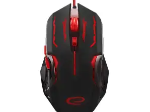 EGM403R Esperanza gamingmus med kabel LED 6D opt. USB Apache rød