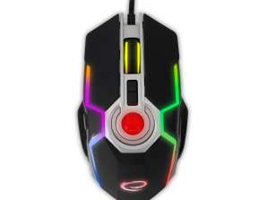 EGM701 Esperanza RGB LED 8D optikai játékos egér USB Mangora