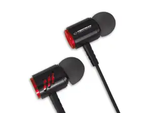 EH207KR Esperanza écouteurs intra-auriculaires en métal avec microphone eh207 noir rouge