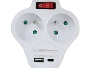 ELK311W Spaccalegna elettrico Esperanza 2 gn. USB C USB A Acceso Bianco