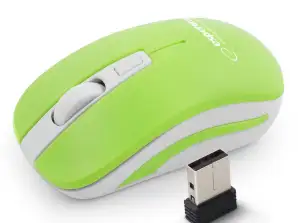 EM126WG Wireless Mouse 2.4GHz 4D Optical USB Uranus Green-White