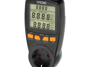 Dual-tariff wattmeter. energy calculator with LCD display. 2 separate tariffs. internal battery.