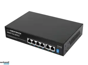 ENS107 Esperanza Switch 6-Port PoE 10/100/1000 65W Goliath
