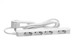 Verlängerungskabel 4 Steckdosen 2P/II, flache Stecker, Kabel 2x0.75mm? - 1.4m