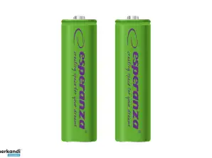 EZA103G Esperanza batteries rechargeables NiMH AA 2000mAh 2 pièces. vertes