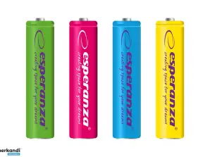 EZA107 Esperanza Akkus Ni MH AAA 1000mAh 4Stk. Mischfarben