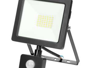 ALLED 30W LED prožektors ar PIR. 2400lm. IP44. 4000K. Alumīnijs stikls
