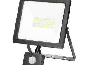 ALLED 50W LED prožektors ar PIR. 4000lm. IP44. 4000K. Alumīnija stikls
