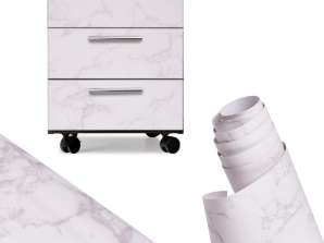 Folienrolle selbstklebende Furniertapete weißer Marmor Magnolie 1 22x50m