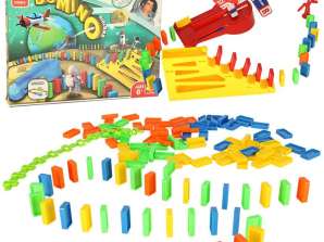 Jeu éducatif dominos blocs avion lanceur avec escaliers et jeu de balles
