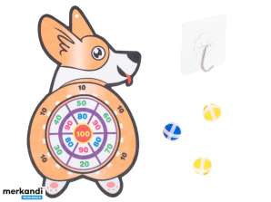 Dartscheibe mit Darts, Klettbällen, Corgi