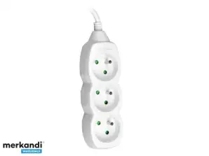 Удлинитель TRACER PowerCord 3,0 м 3 розетки. белый