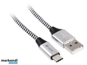 Câble TRACER USB 2.0 TYPE C A Male C Male 1.0m noir-argent