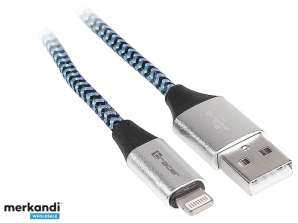 Kabel TRACER USB 2.0 iPhone AM lightning 1.0m schwarz-blau