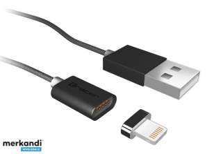 Magnetisches Kabel TRACER USB 2.0 iPhone AM lightning 1.0m schwarz