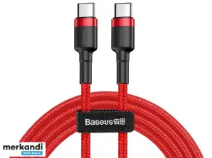 BASEUS Kabel USB C USB C 2.0m Cafule PD 2.0 QC 3.0 60W CATKLF H09 Rdeč