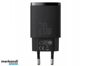 BASEUS Hitri polnilec Baseus Compact Quick Charger. USB. USB C. 20W CCXJ B01 Črna
