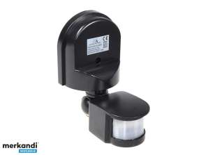 Wandbewegings- en schemertijdsensor Maclean 180° max. 1200W zwart MCE25 B