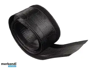 Kabelorganisator Abdeckung Maclean 85mm 1.8m schwarz mit Klettverschluss MCTV 675 B