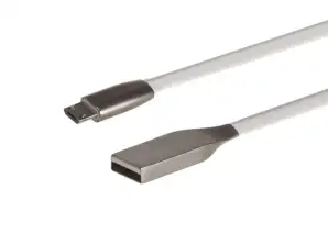 MCTV 833W 44806 USB Kabelis AM micro plokščias nelankstus 1m baltas metalas