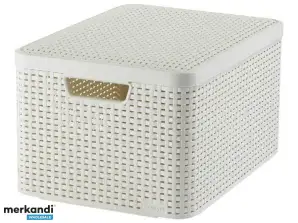 Καλάθι με καπάκι Curver Rattan Style L cream