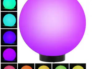 Lampe solaire de jardin sur pied GB167 boule 30x30x63cm. LED coloré