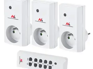 Remote controlled sockets Maclean. indoor. network. 3pcs. programmable remote battery. MCE153
