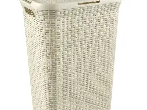 Curver Natural Style 60L cremefarbener Wäschekorb