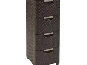 Curver Style boekenkast met 4 lades donkerbruin