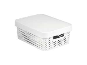 Ajourbox mit Deckel Infinity 11L weiß