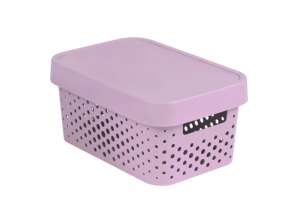 Recipiente vazado com tampa Infinity 4 5L rosa