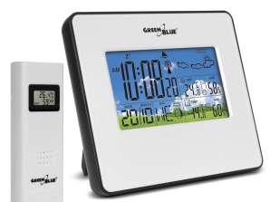 Juhtmevaba ilmajaam IN/OUT temperatuur niiskus kuu faas GreenBlue GB147W valge