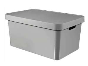 Recipiente com tampa Curver Infinity 45L cinza