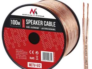 Transparentes PVC-Lautsprecherkabel Maclean. 2 1,5 mm2/48 0,20 CCA 3,5 7,0 mm. 100 m. MCTV 512