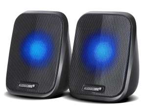 Datamaskinhøyttalere 6W USB minijack Svart Audiocore AC835 LED