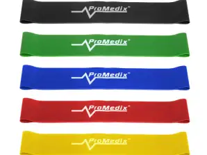Latekso elastingos juostos treniruotėms Promedix PR 700 rinkinys 5 vnt x 0.5m