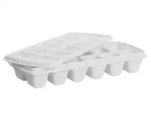Teglia per ghiaccio con coperchio Plast Team bianca