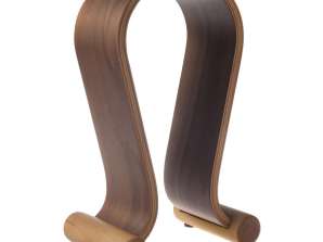 Supporto per cuffie Maclean. In legno. Colore noce. MC 815W