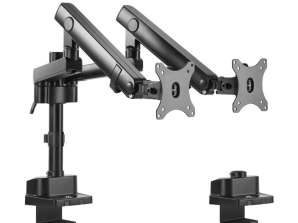 Supporto Maclean. Desktop per 2 monitori LCD. Vesa 75x75 e 100x100. 17 32