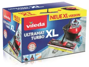 Set Flachwischmopp mit drehbarem Kopf Vileda Ultramax Turbo XL Box