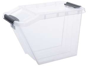 Container Inclinado com Tampa Plast Team Pro Box QR 58L