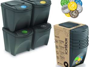 Sortibox Abfalltrennungsset 4x25L grau