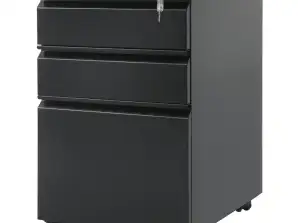 Conteneur métallique sous bureau avec serrure Maclean sur roulettes noire MC 850