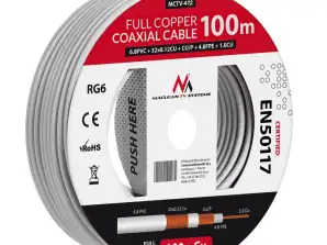 Cavo coassiale Maclean Cavo per antenna satellitare RG61.02CU 4.8FPE CU/P 32 0.12CU 6.8PVC 100M MCTV 472