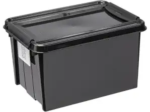 Conteneur avec couvercle PlastTeam ProBox Recycle QR 14L noir