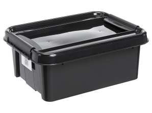 Conteneur avec couvercle PlastTeam ProBox Recycle QR 21L noir