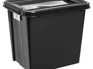 Conteneur avec couvercle PlastTeam ProBox Recycle QR 53L noir